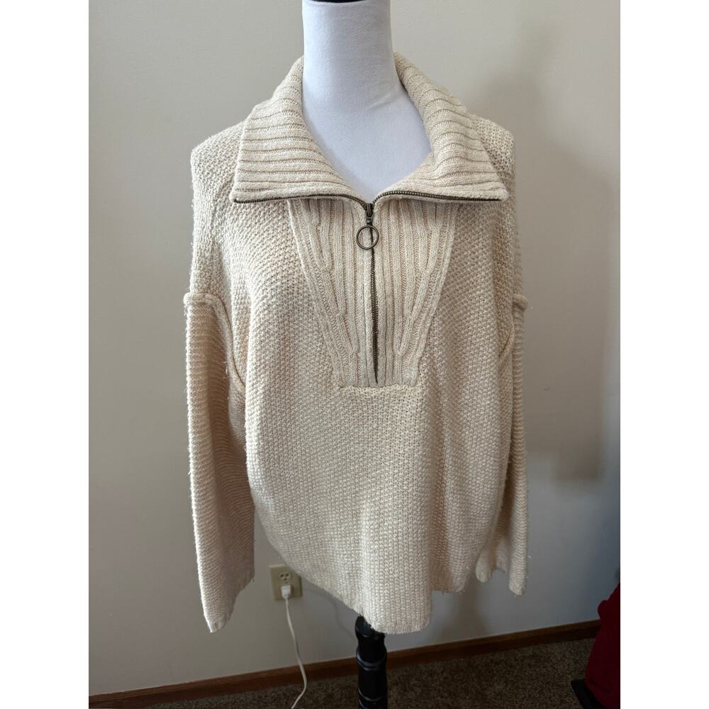 Universal Thread Cream Knit Half Zip Sweater